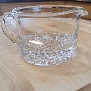 Unique Vintage Heavy Glass Creamer Gravy Boat EUC